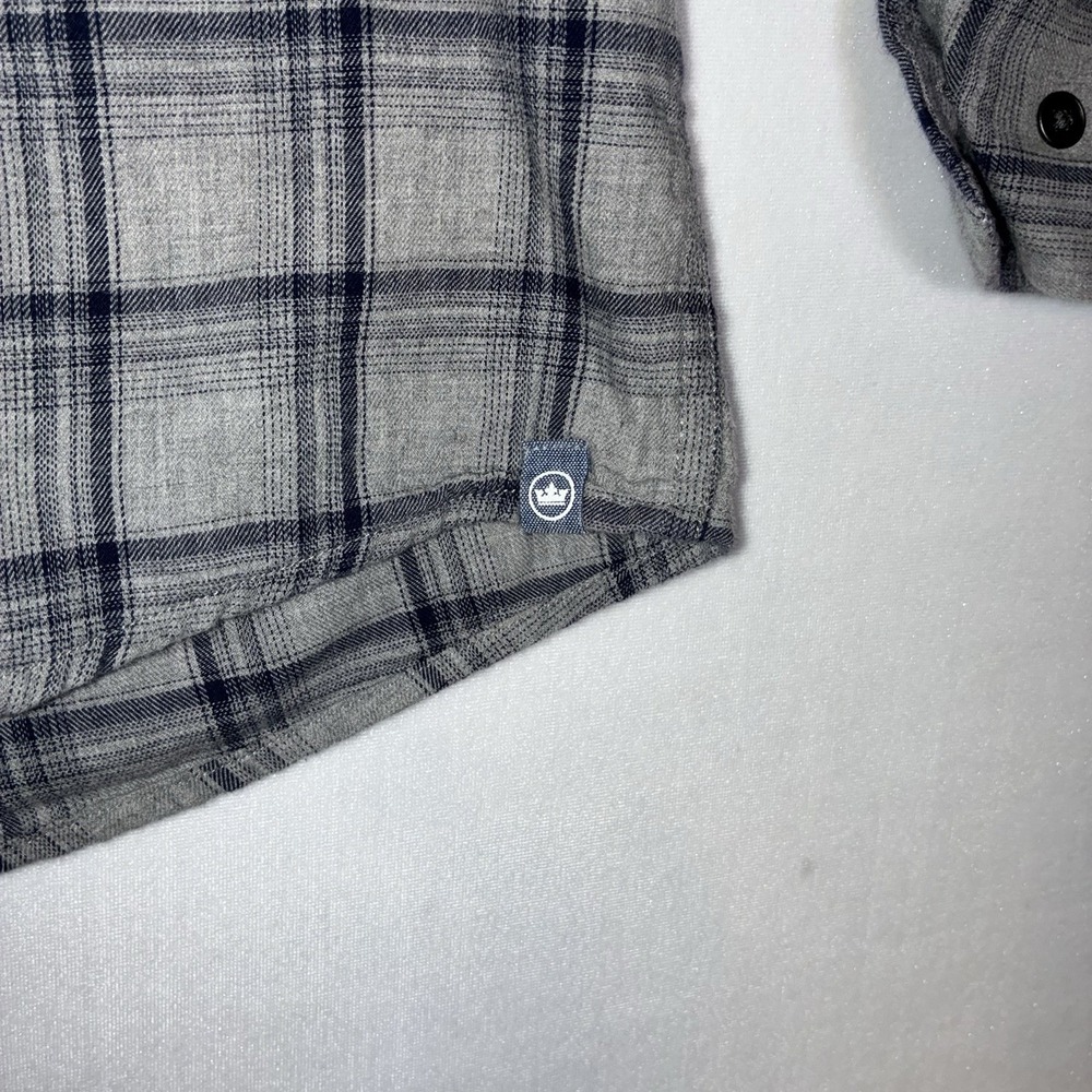 Peter Millar Button Down Mens XL Grey Blue Plaid Long Sleeve Luxury Casual Shirt - Picture 6 of 9